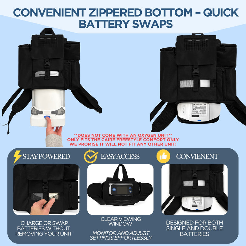 Caire Freestyle Comfort Backpack/lightweight/Pockets for your Caire Accessories