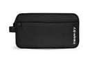 Black zippered travel pouch for oxygen concentrator accessories on white background