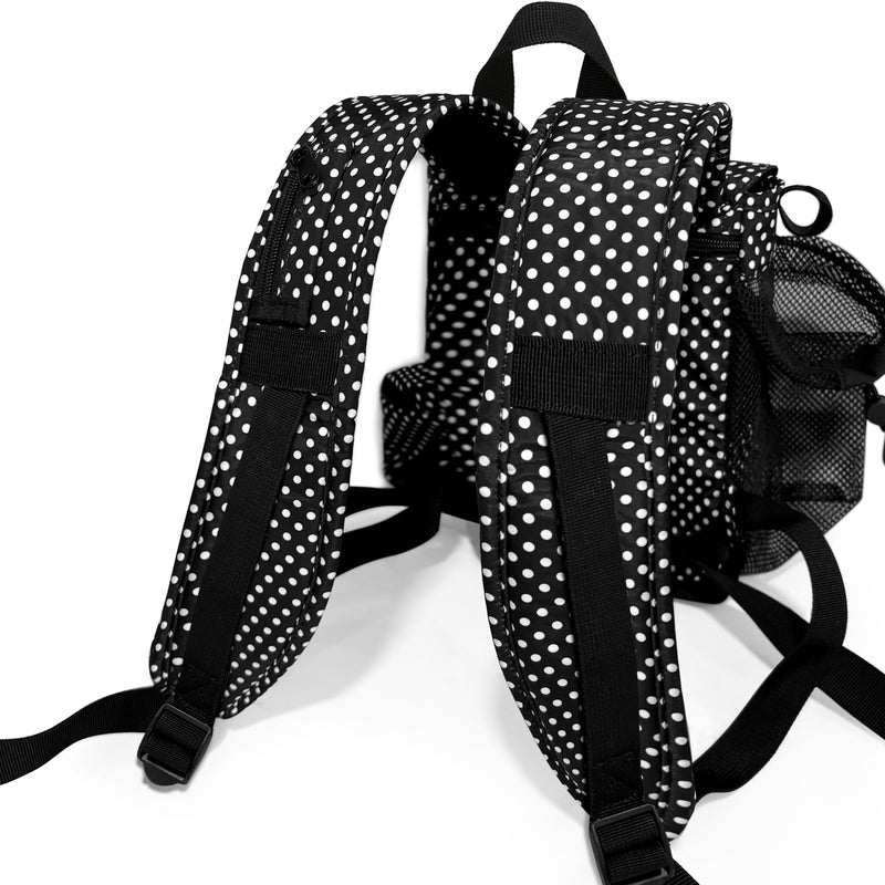 The Rove 6 Lightweight Backpack w/Pockets & Cannula Holder - Polka Dot Design | Portable Oxygen Carrier - O2TOTES