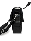 Black carry bag with padded shoulder strap for portable oxygen concentrator