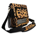 o2totes Inogen Rove 6 carry bag with pockets, leopard print design, mesh panels, pockets for accessories - O2TOTES