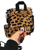 o2totes Inogen One G5/Inogen Rove 6 carry bag with pockets, leopard print design, mesh panels, pockets for accessories - O2TOTES