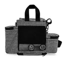 Houndstooth portable oxygen concentrator carry bag with black mesh and side pockets