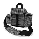 Houndstooth portable oxygen concentrator carry bag with adjustable shoulder strap and storage pockets
