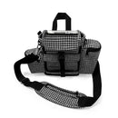 Houndstooth portable oxygen concentrator carry bag with shoulder strap and compartments