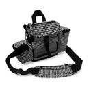 Houndstooth oxygen concentrator carry bag with adjustable shoulder strap and front mesh panel