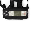 Black polka dot portable oxygen concentrator bag with clear control panel window