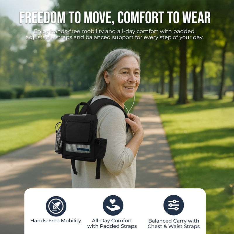 Inogen One G5/Inogen Rove 6 Lightweight Backpack w/Pockets (Fits Double or Single Battery) - Various Colors