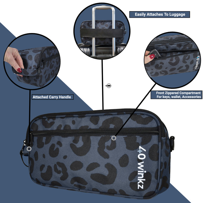 CPAP travel bag fit for ResMed Mini, Micro Travel Auto CPAP - Transcend, Z2 cpap machine in leopard print - O2TOTES