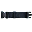 Black adjustable strap with plastic buckle for carry bags or backpacks